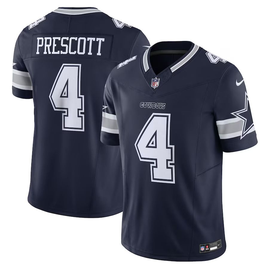 Men Dallas Cowboys #4 Dak Prescott Nike Navy Vapor F.U.S.E. Limited NFL Jersey